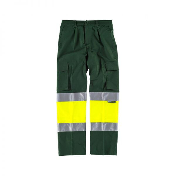 pantalon-workteam-alta-visibilidad-c4018-verde-oscuro-amarillo