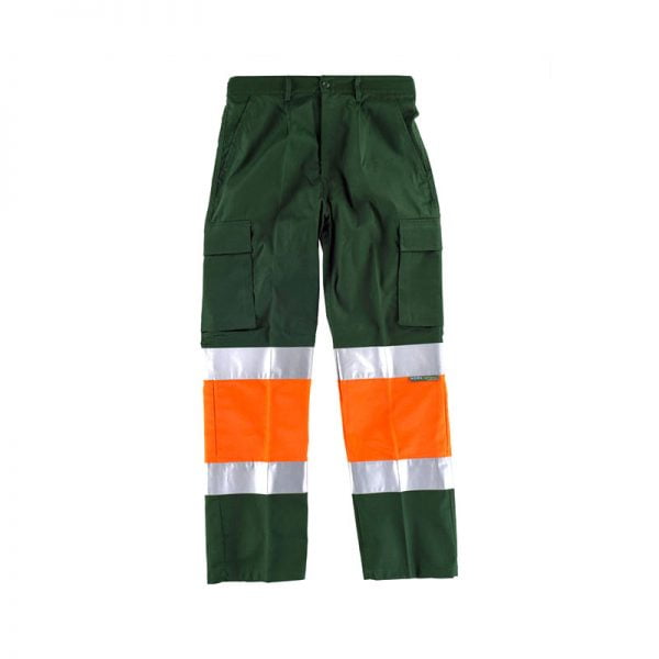 pantalon-workteam-alta-visibilidad-c4018-verde-oscuro-naranja