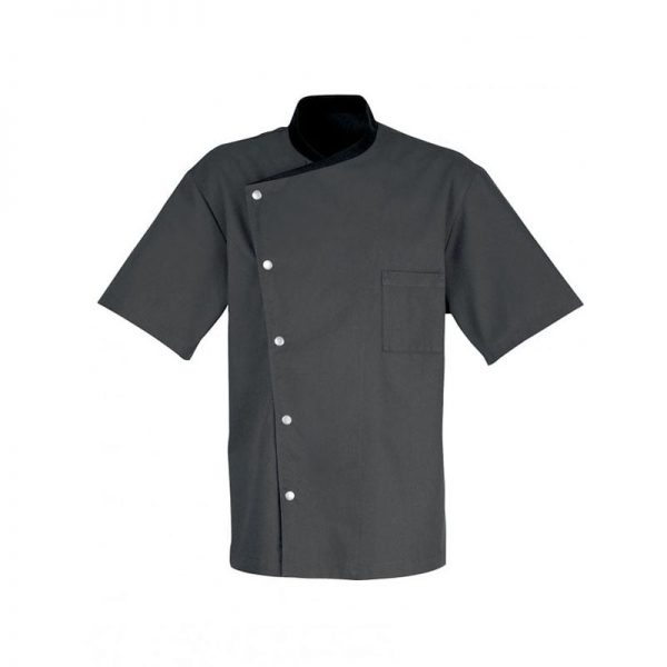 chaqueta-de-cocina-bragard-juliuso-manga-corta-9124-gris-oscuro-negro
